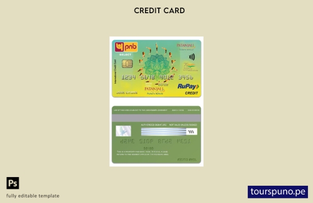 listo para imprimir India PNB Bank Patanjali RuPay seleccione la plantilla de ta